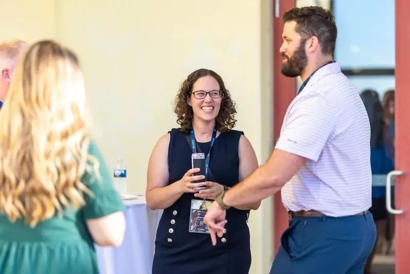 Employers and university leadership at the Thursday reception